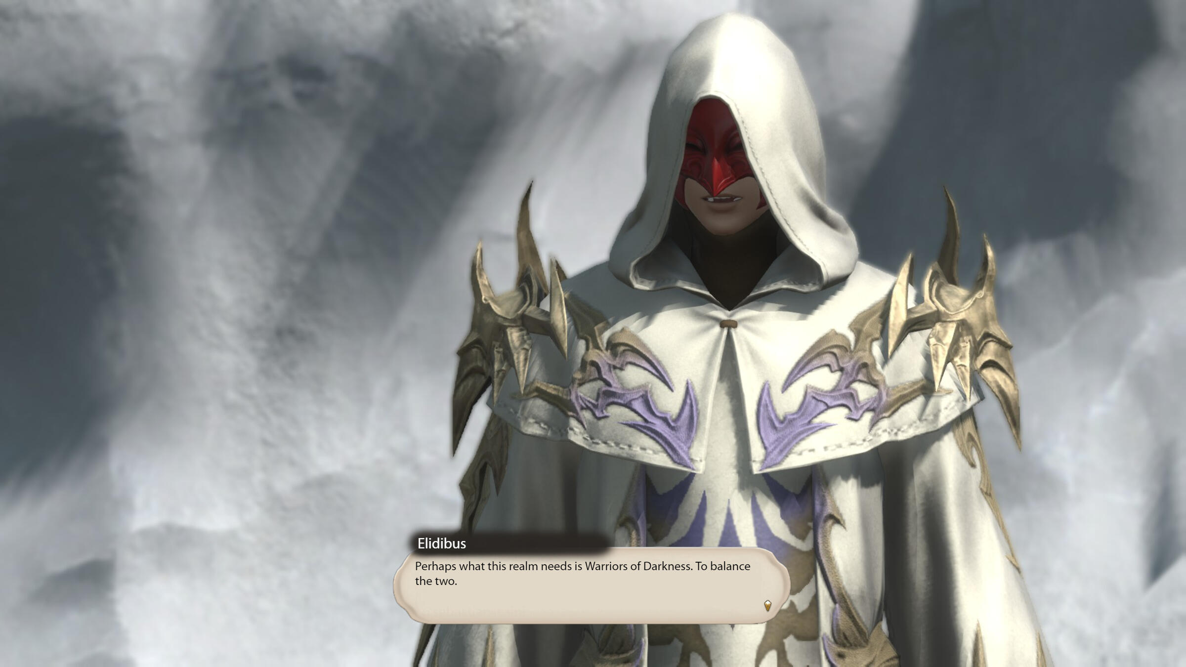 Focus on Elidibus "Perhaps what this realm needs is Warriors of Darkness. To balance the two."